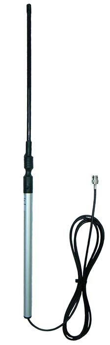 UHF lightweight flexible scaled antenna, black, 360-470MHz, specify 15MHz, 2.1dBi – 735mm